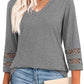 Dames Casual Top met V-hals en Effen Kleur