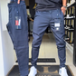 Slim-fit casual broek in effen stof voor heren