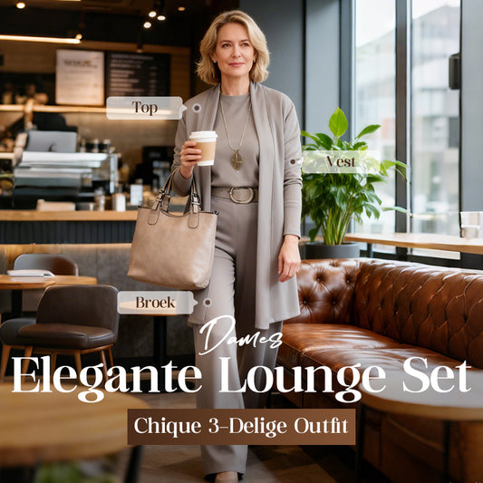 Elegante 3-delige set: lang vest, topje en broek