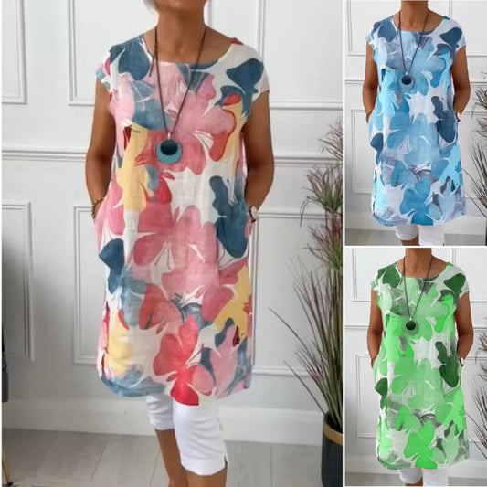 🌷Limited Time Offer 50% UIT💞Loose knielange jurk met vlinderprint