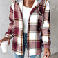 🍂Herfstuitverkoop 50% KORTING🔥Dames geruite fleece gevoerde hoodiejassen met knopen Warme jas