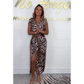 🐆Sexy jurk met diepe V-hals en luipaardprint, vol wilde charme💃
