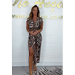 🐆Sexy jurk met diepe V-hals en luipaardprint, vol wilde charme💃