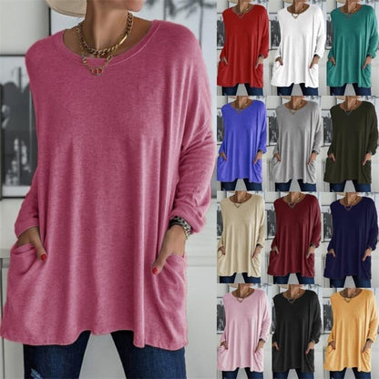 ✨Nieuw casual T-shirt met lange mouwen en zak