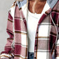 🍂Herfstuitverkoop 50% KORTING🔥Dames geruite fleece gevoerde hoodiejassen met knopen Warme jas