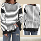 Stijlvolle Ronde Hals Gestreepte Kleurblok T-shirts