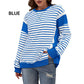 Stijlvolle Ronde Hals Gestreepte Kleurblok T-shirts
