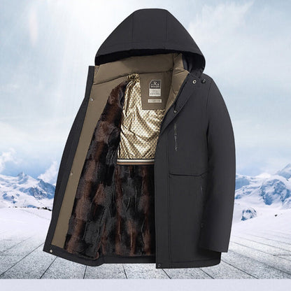 Heren Winter Thermische Dikke Parka Jas met Kap