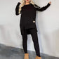✨Winteraanbieding💖Hoge-lage zoom trui met split & nauwsluitende broek