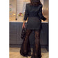 💖Limited Time Sale 50% UIT💖Stylish Blazer & Doorschijnende Uitlopende Broek 2 PCS Set