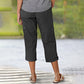Effen Gekleurde Casual Cargo Capri Broek met Meerdere Zakken