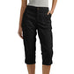 Effen Gekleurde Casual Cargo Capri Broek met Meerdere Zakken