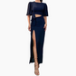 👗Rugloze midi-jurk met uitgesneden taille en split