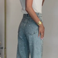 Jeans met rechte pijpen en strassversiering