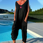 Losse mouwloze jumpsuit met een V-hals voor vrouwen in de zomer