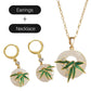 Moderne Oosterse Stijl Bamboe Oorbellen en Ketting