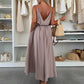 💜LAATSTE DAG PROMOTIE - 50% KORTING💜 Vrouwen Spaghetti Maxi Dress met Taillebandje