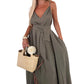 💜LAATSTE DAG PROMOTIE - 50% KORTING💜 Vrouwen Spaghetti Maxi Dress met Taillebandje