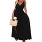 💜LAATSTE DAG PROMOTIE - 50% KORTING💜 Vrouwen Spaghetti Maxi Dress met Taillebandje