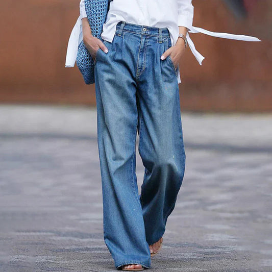 Casual stonewashed jeans voor dames