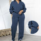 Set met shirt met lange mouwen en broek met elastische tailleband en trekkoord