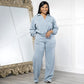 Set met shirt met lange mouwen en broek met elastische tailleband en trekkoord