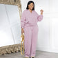 Set met shirt met lange mouwen en broek met elastische tailleband en trekkoord