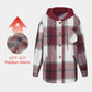 🍂Herfstuitverkoop 50% KORTING🔥Dames geruite fleece gevoerde hoodiejassen met knopen Warme jas
