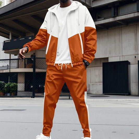 Heren Contrast Hoodie & Tapered Joggers Sportset