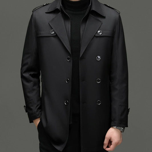 ⏳Tijdelijke aanbieding⏰Halflange trenchcoat voor heren met uitneembare voering👔