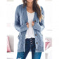 DAMES HERFST CASUAL LANGE MOUW KNOOP NAAR BENEDEN OPEN VOORZIJDE KABEL GEBREID VEST (KOPEN 2 GRATIS VERZENDING)