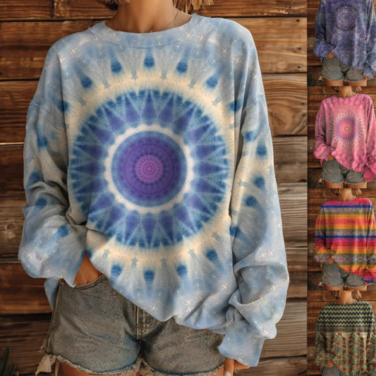Losvallend tie-dye sweatshirt voor dames