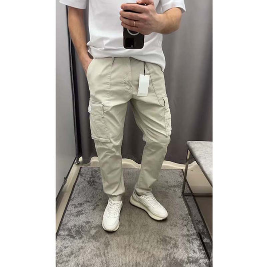 Casual heren-cargobroek in effen kleuren