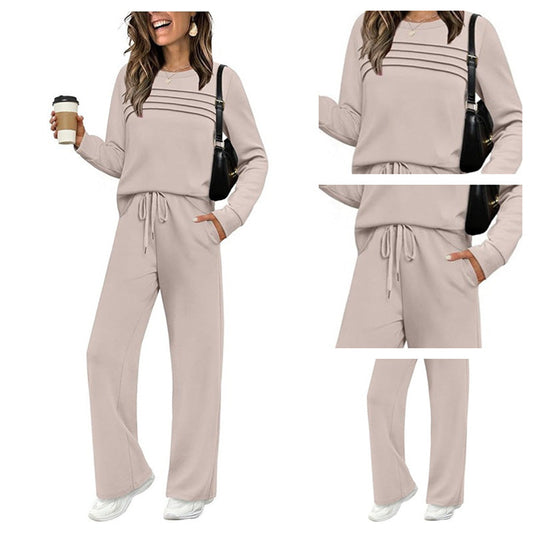 Je nieuwe favoriete outfit! 👗✨ Dames top met ronde hals en koordbroek 🛋️☕