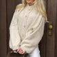 DAMES THERMISCHE KARDIGAN MET STAANDE KRAAG EN OPEN VOORZIJDE HERFST OVERSIZED SWEATERJAS MET KNOPEN