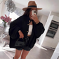 DAMES THERMISCHE KARDIGAN MET STAANDE KRAAG EN OPEN VOORZIJDE HERFST OVERSIZED SWEATERJAS MET KNOPEN
