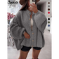 DAMES THERMISCHE KARDIGAN MET STAANDE KRAAG EN OPEN VOORZIJDE HERFST OVERSIZED SWEATERJAS MET KNOPEN
