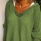 Dames Crochet Hollow Out Hooded Long Sleeve Tops