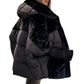 Oversized patchwork pufferjas met capuchon voor dames