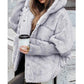 Oversized patchwork pufferjas met capuchon voor dames