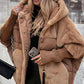 Oversized patchwork pufferjas met capuchon voor dames