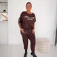 Dames tweedelige set met luipaardprint (trui en broek)