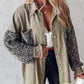 OVERSIZED DENIM JASJE VOOR DAMES MET LANGE MOUWEN, KNOPEN VOOROP EN PATCHWORK VAN PAILLETTEN