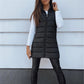 Dames jas met ritssluiting en lange puffer vest