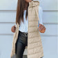 Dames jas met ritssluiting en lange puffer vest