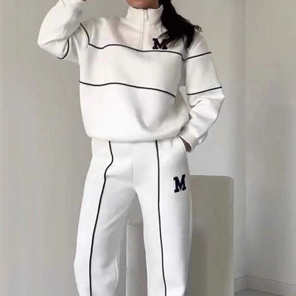 Casual sweatshirt 2-delige set met lijn