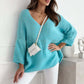 Women's Cozy Loose V-Neck Pullover Sweater