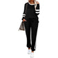 Dames 2-delig sweatsuit met ronde hals en kleurblokken