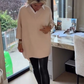 Dames top met lange mouwen en overhemdkraag