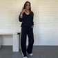 Dames Lange Mouw Revers Top & Broek Set